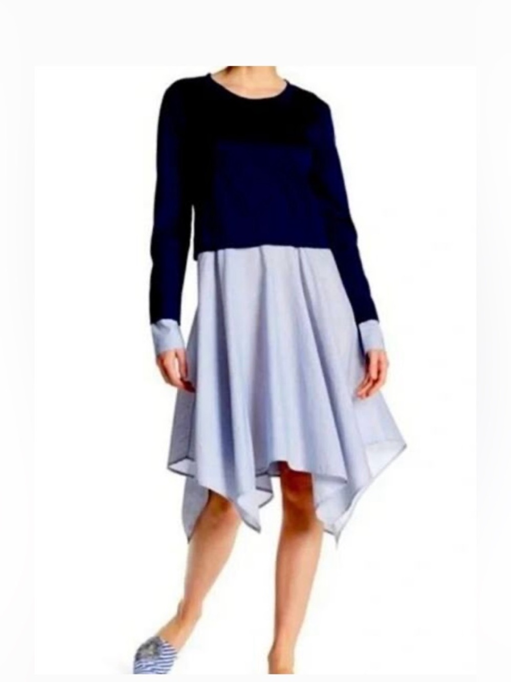 Superfoxx - Long Sleeve Handkerchief Hem Dress
